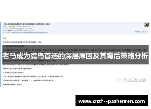 老马成为魔鸟首选的深层原因及其背后策略分析 老马成为魔鸟首选的深层原因及其背后策略分析